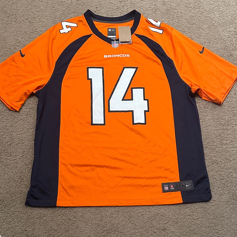 NWT Nike Mens NFL Denver Broncos #14 Courtland Sutton Orange Jersey Top Size 3XL